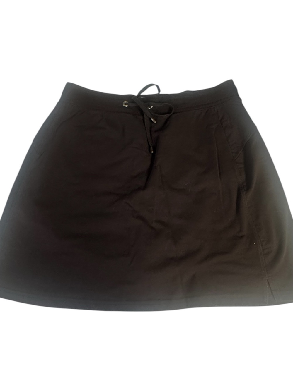 GreenTea Black Mini Skirt with Drawstring Waist